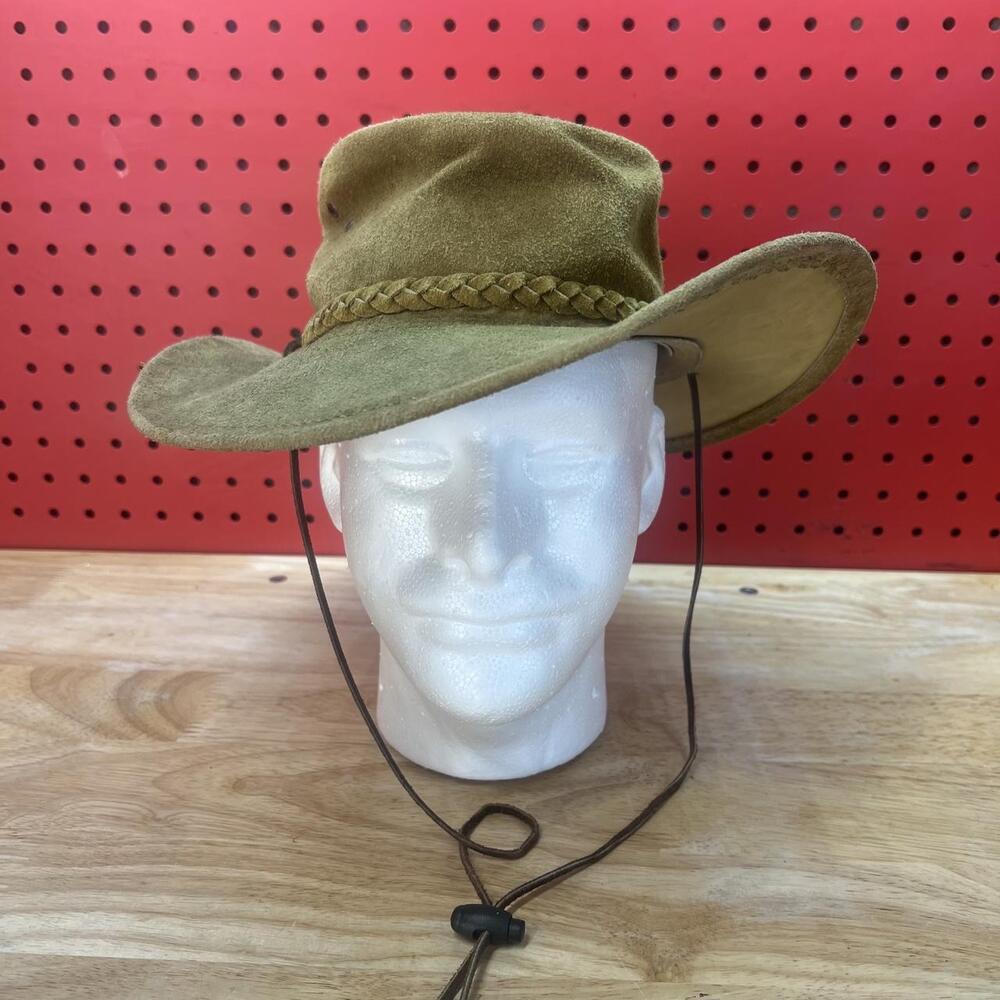 GENUINE JACKAROO LEATHER HAT - SIZE M - AUSTRALIAN OUTBACK